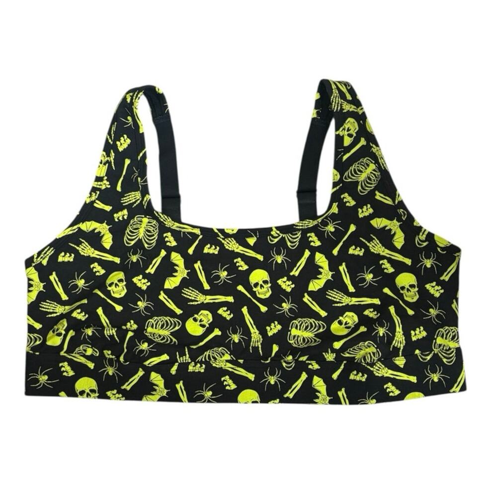 Torrid Black Neon Yellow Skeleton Bralette Size 2